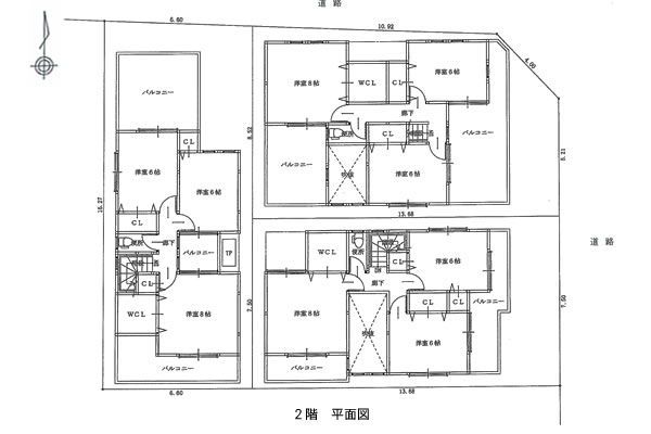 武庫之荘３丁目　２階配置・平面図